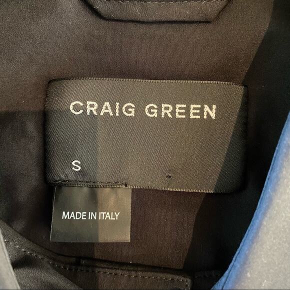 Craig Green Harness Detail Contrast Panel Shirt in Black and Blue - Picture 4 of 8